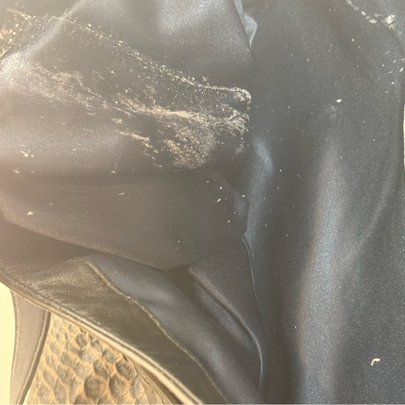 Juicy Couture 100% Goat Sheep Cow Suede Leather Snake Embossed Handbag **STAIN** - Picture 10 of 11